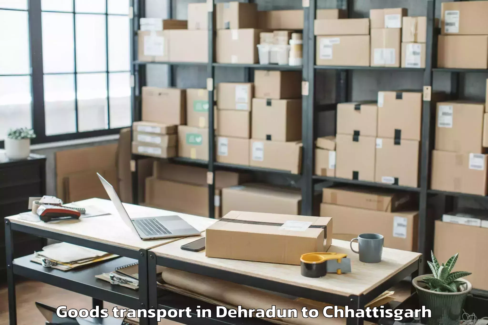 Easy Dehradun to Durg Goods Transport Booking